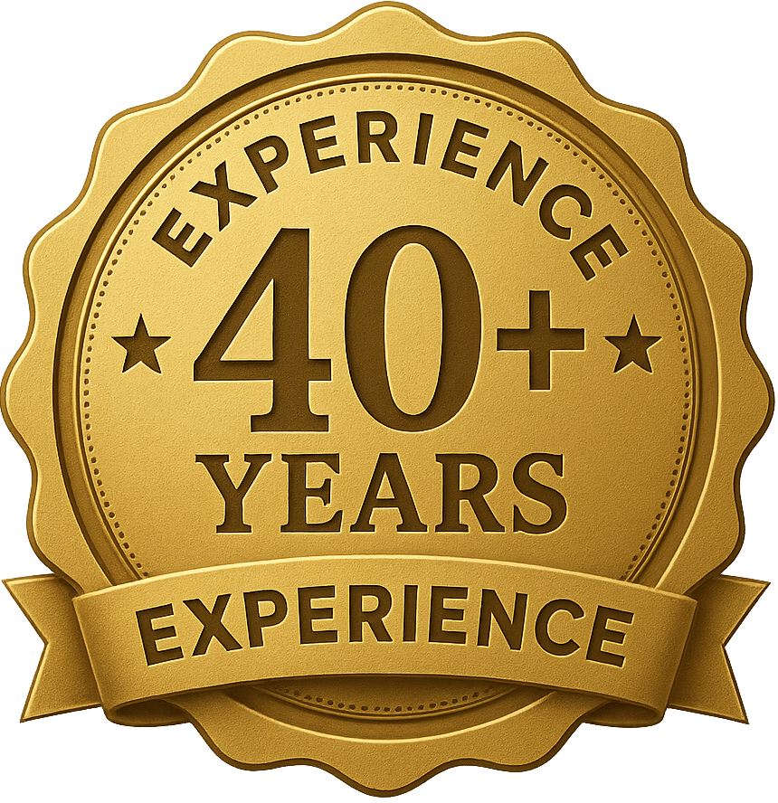 40+ years badge