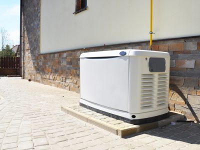 Residential house natural gas backup generator. Choosing a location for house standby generator. Residential house natural gas backup generator.