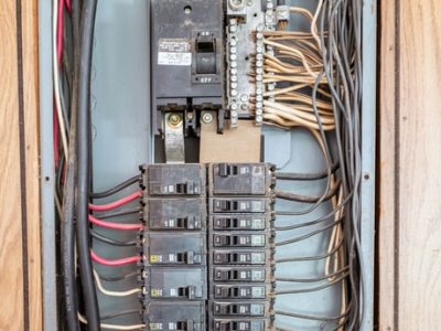 Wire running to and from an electrical panel Wire running to and from an electrical panel